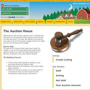 Be sure to check the horse auctions regularly.